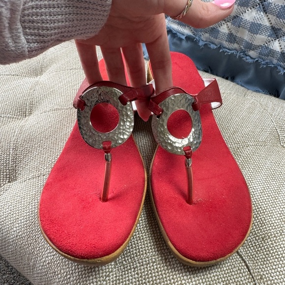 ONEX SLIP ON WEDGE SANDALS with cork and rubber sole size 10 - Picture 1 of 4